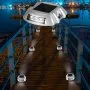 Luces de entrada VEVOR (paquete de 24) Luces solares para entrada, color blanco brillante con tornillo, luces solares para terraza, luces de muelle inalámbricas impermeables para exteriores, 6 LED para advertencia de caminos, jardín, pasarelas, aceras, escalones
