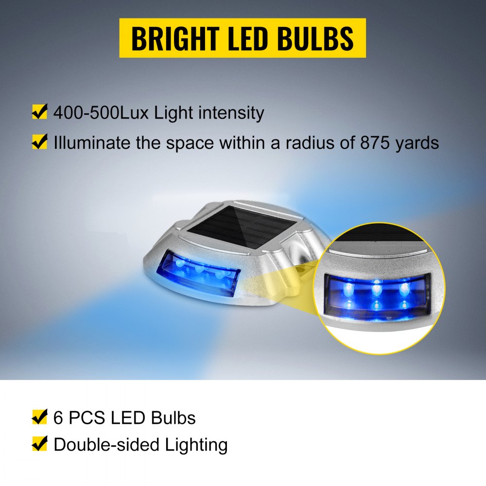 4-Pack Solar Driveway Pathway Lights Security Blue Light Garden Road 6 LED