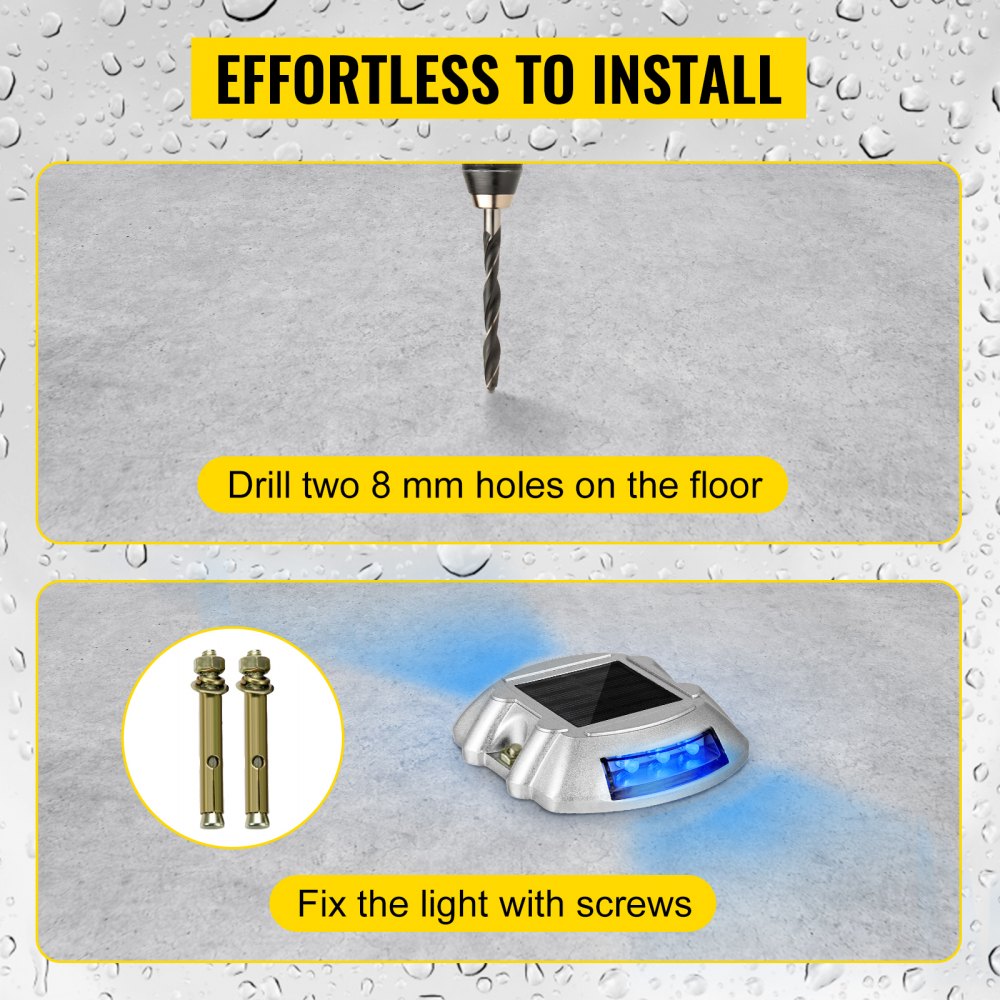 4-Pack Solar Driveway Pathway Lights Security Blue Light Garden Road 6 LED