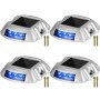 VEVOR solar driveway lights with blue led, four-pack with mounting hardware included.