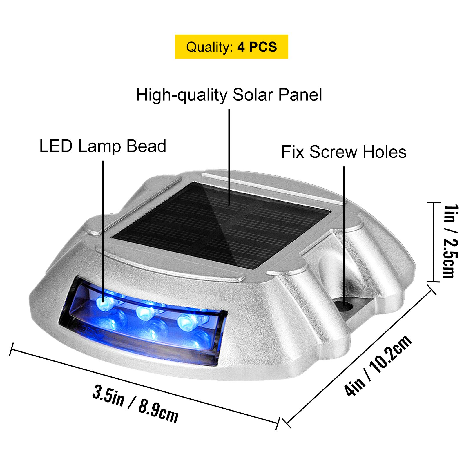 4-Pack Solar Driveway Pathway Lights Security Blue Light Garden Road 6 LED