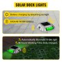 VEVOR Solar Driveway Lights 4-Pack LED Pathway Lights Dock Path Step Road Green