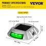Luces de entrada Vevor, paquete de 4 luces solares para entrada con interruptor, luces solares para terraza, impermeables, luces de muelle inalámbricas, 6 LED para advertencia de caminos, jardín, pasarelas, aceras, escalones, LED verde brillante
