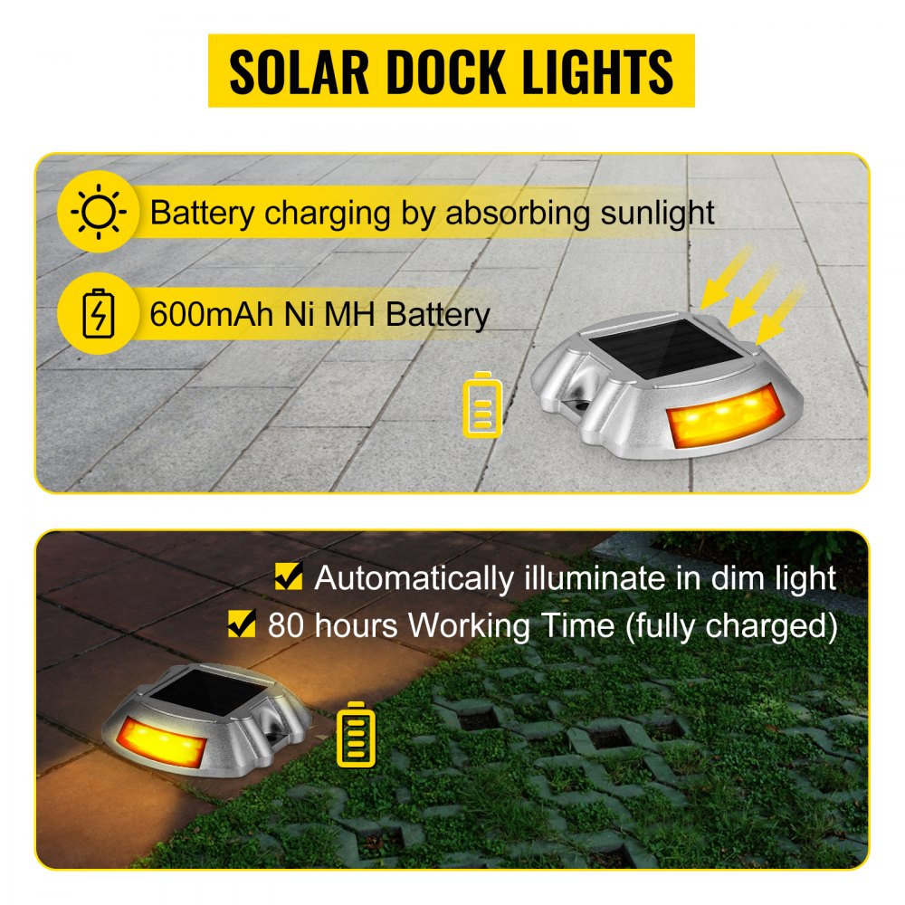 4-Pack Solar Driveway Lights Pathway LED Lights Dock Path Step Garden Road Lamp