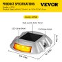 Vevor Driveway Lights, 4-Pack Solar Driveway Lights with Switch Button, Solar Deck Lights Waterproof, Wireless Dock Lights 6 LEDs for Path Warning Garden Walkway Sidewalk Steps, LED Bright Orange