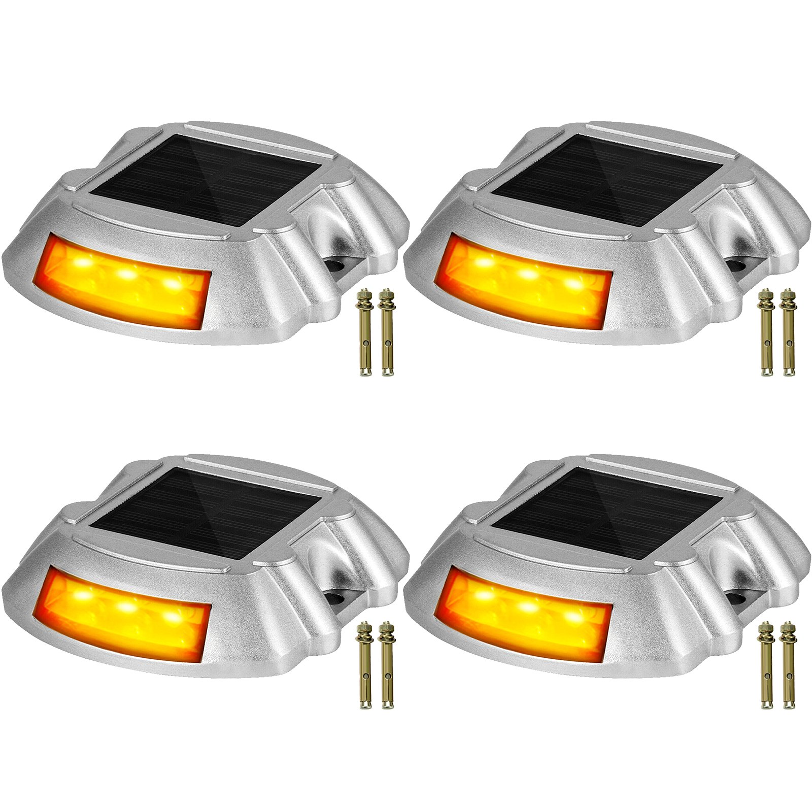 4-Pack Solar Driveway Lights Pathway LED Lights Dock Path Step Garden Road Lamp