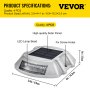 VEVOR Luces de entrada, paquete de 4 luces solares para entrada, color blanco brillante con tornillo, luces solares para cubierta, luces de muelle inalámbricas impermeables para exteriores, 6 LED para advertencia de camino, pasarela de jardín, escalones de acera
