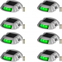 VEVOR 8-Pack Solar Driveway Light LED Road Markers Green for Garden Pathway