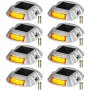 Driveway Lights, Solar Driveway Lights 8-Pack Dock lights with Switch, in Orange