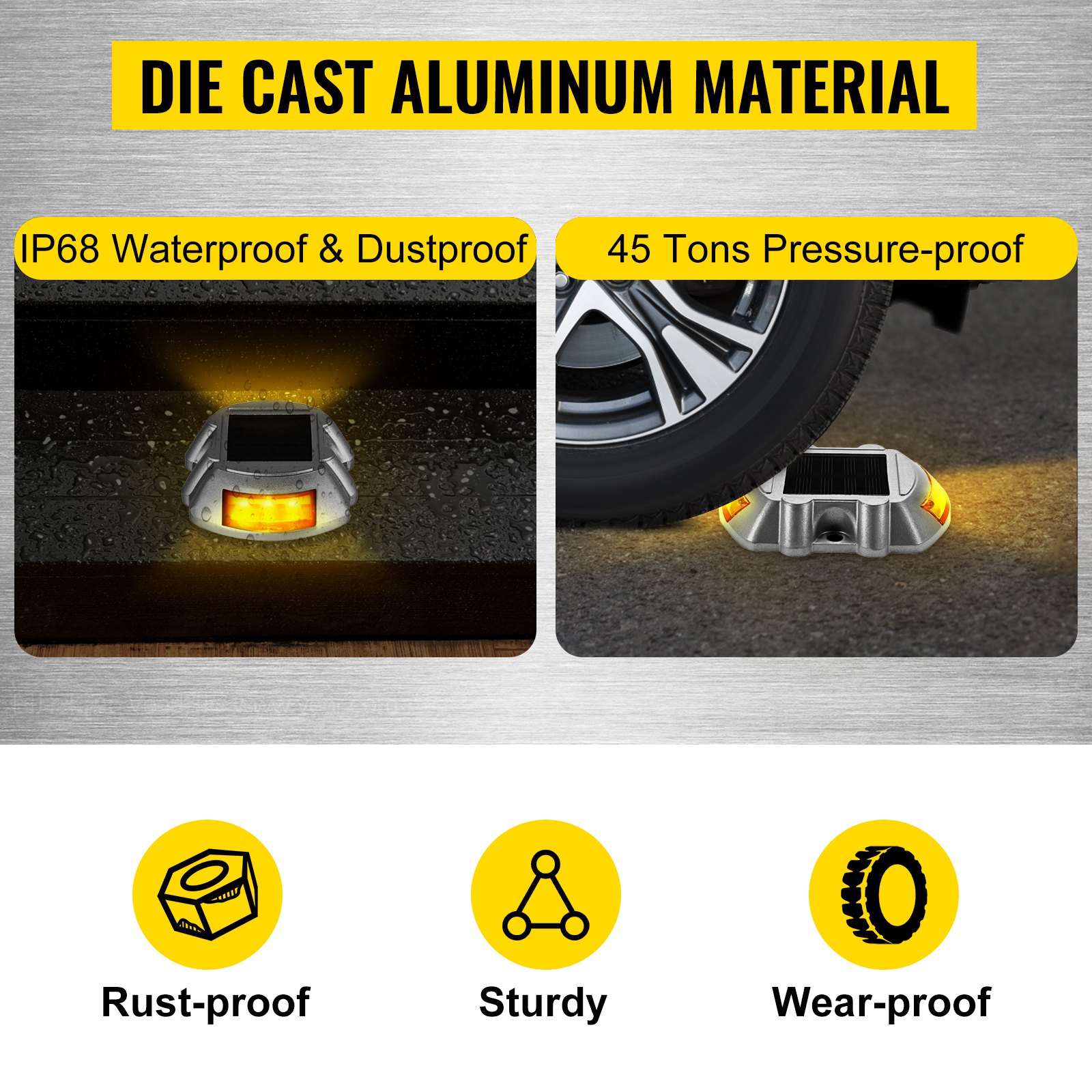 Driveway Lights, Solar Driveway Lights 8-Pack Dock lights with Switch, in Orange