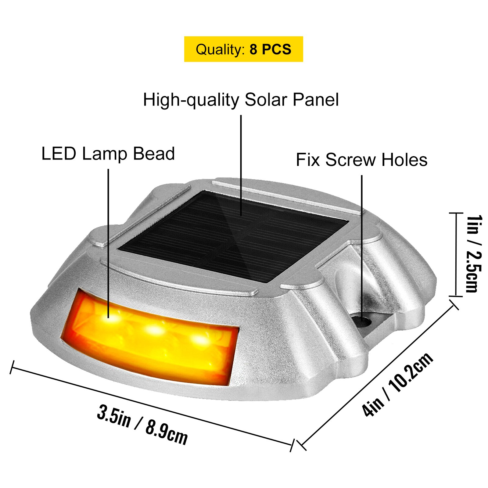 Driveway Lights, Solar Driveway Lights 8-Pack Dock lights with Switch, in Orange