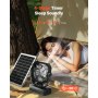 10400mAh Solar Fan Camping Fan with Solar Panel LED Lantern 7W 8 Inch