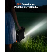 10000mAh Rechargeable Solar Fan LED Lantern 7 Inch Portable Cordless 4W