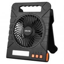 10000mAh Rechargeable Solar Fan LED Lantern 7 Inch Portable Cordless 4W