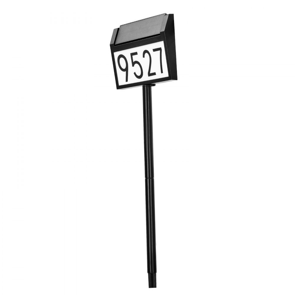 VEVOR Solar Address Sign, 3 Colors House Numbers for Outsides, Waterproof Illuminated LED Address Plaques with Stakes, Wall-Mounted or Floor-Plugged Home Number Sign for Outdoor Yard Garden Street