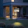 VEVOR Solar Address Sign, 3 Colors House Numbers for Outsides, Waterproof Illuminated LED Address Plaques with Stakes, Wall-Mounted or Floor-Plugged Home Number Sign for Outdoor Yard Garden Street