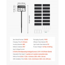 Solar House Numbers Waterproof LED Address Signs Stable for Home Yard Street