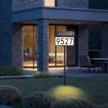 Números de casa solares, señales de dirección LED impermeables, estables para el patio de la casa y la calle.