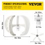 VEVOR Wind Turbine 400W 12V Wind Turbine Generator White Lantern Vertical Wind Generator 5 Leaves Wind Turbine Kit