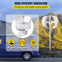 VEVOR Wind Turbine 400W 12V Wind Turbine Generator White Lantern Vertical Wind Generator 5 Leaves Wind Turbine Kit with Controller No Pole (400W 12V, White)