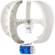 VEVOR Wind Turbine 400W 12V Wind Turbine Generator White Lantern Vertical Wind Generator 5 Leaves Wind Turbine Kit with Controller No Pole (400W 12V, White)