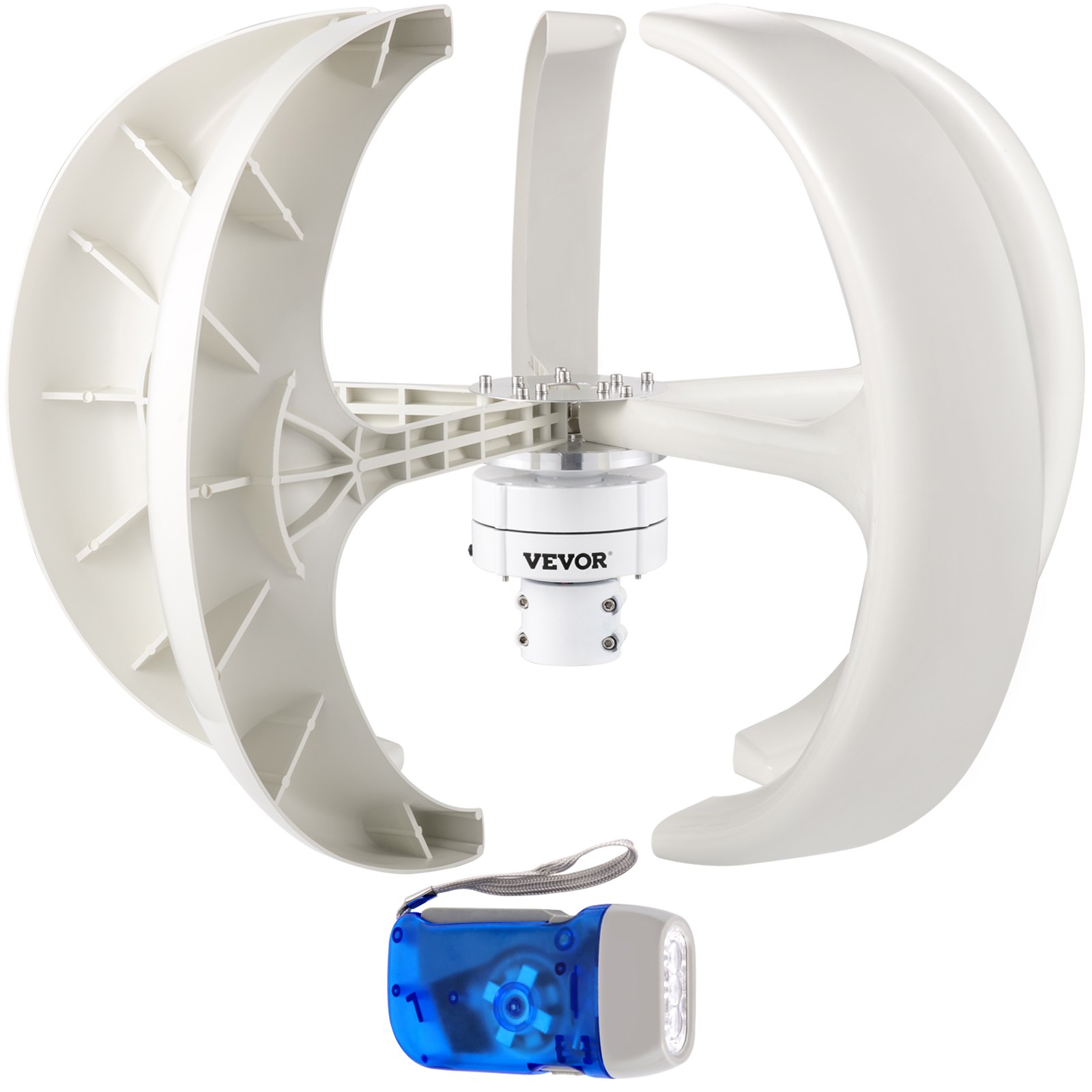 VEVOR Wind Turbine 400W 12V Wind Turbine Generator White Lantern Vertical Wind Generator 5 Leaves Wind Turbine Kit