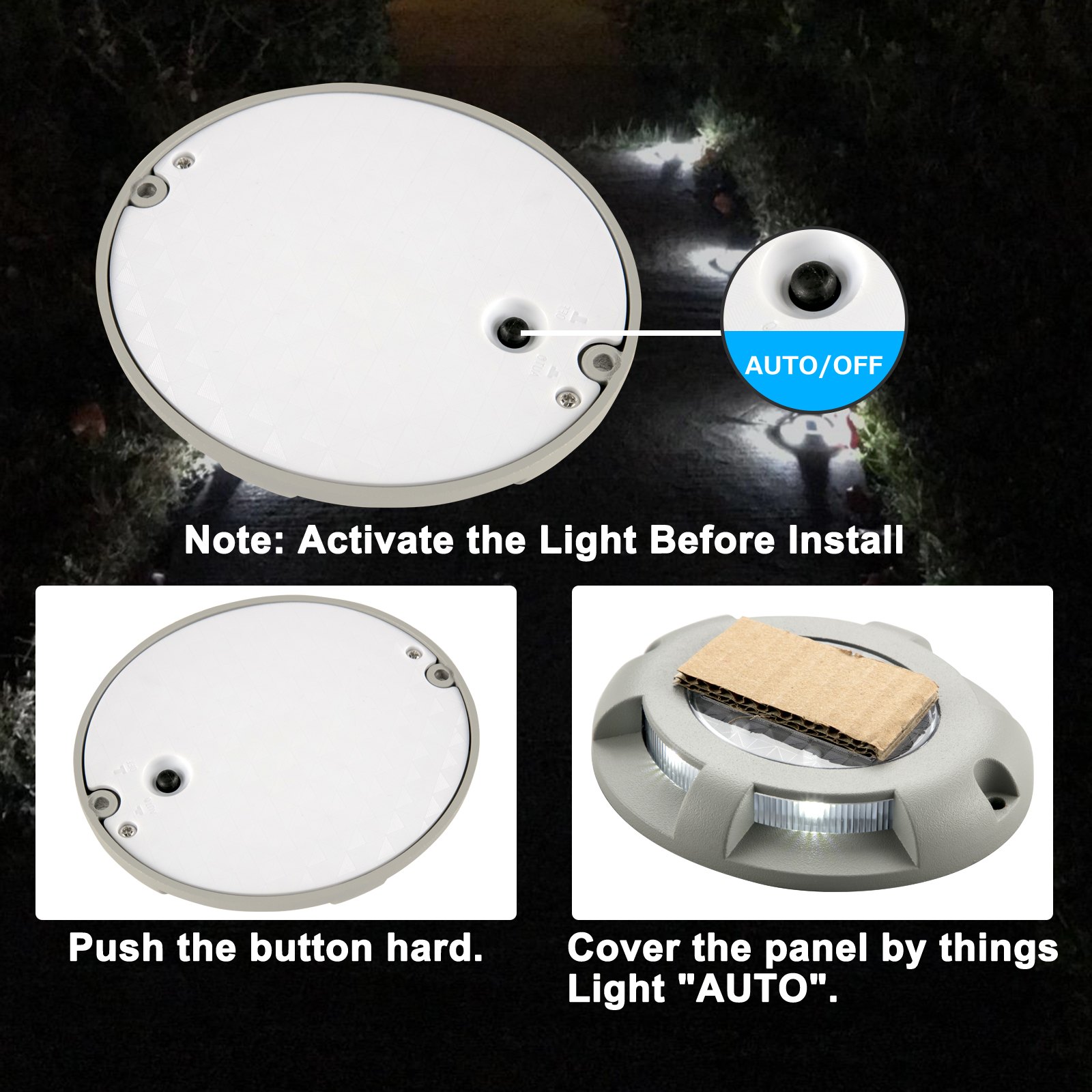 VEVOR Driveway Lights 12-Pack, Solar Driveway Lights Bright White, Solar Deck Lights IP68 Waterproof for Step Sidewalk Garden Ground Pathway Yard