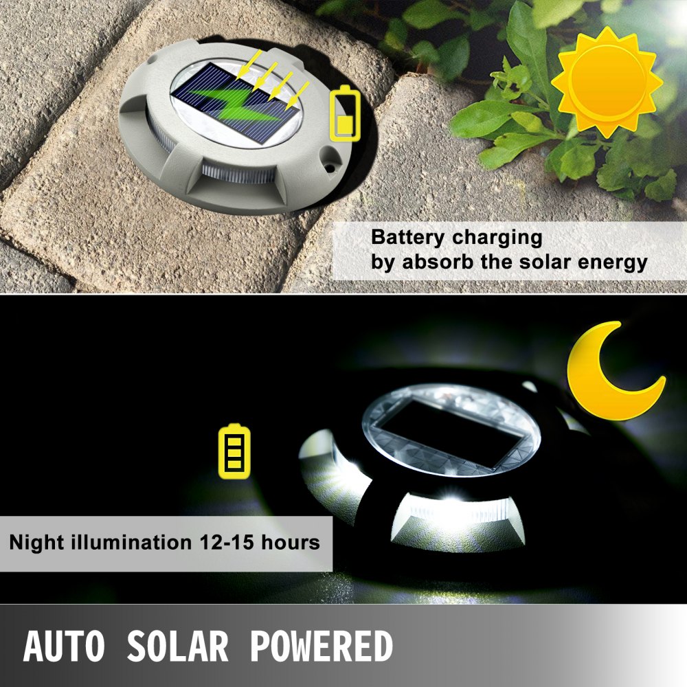 Solar Deck Lights Driveway Lights Solar Deck Light Led 4 Pack for Sidewalk White