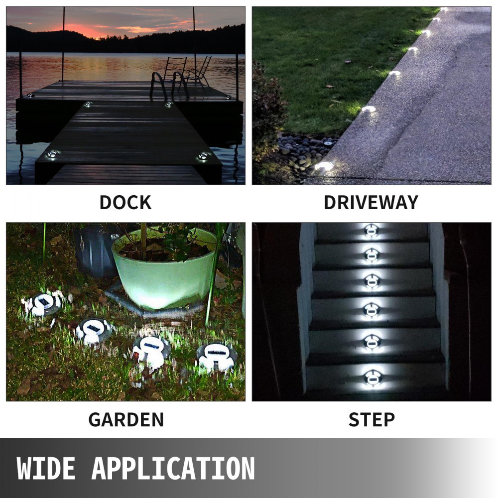 Solar Deck Lights Driveway Lights Solar Deck Light Led 4 Pack for Sidewalk White