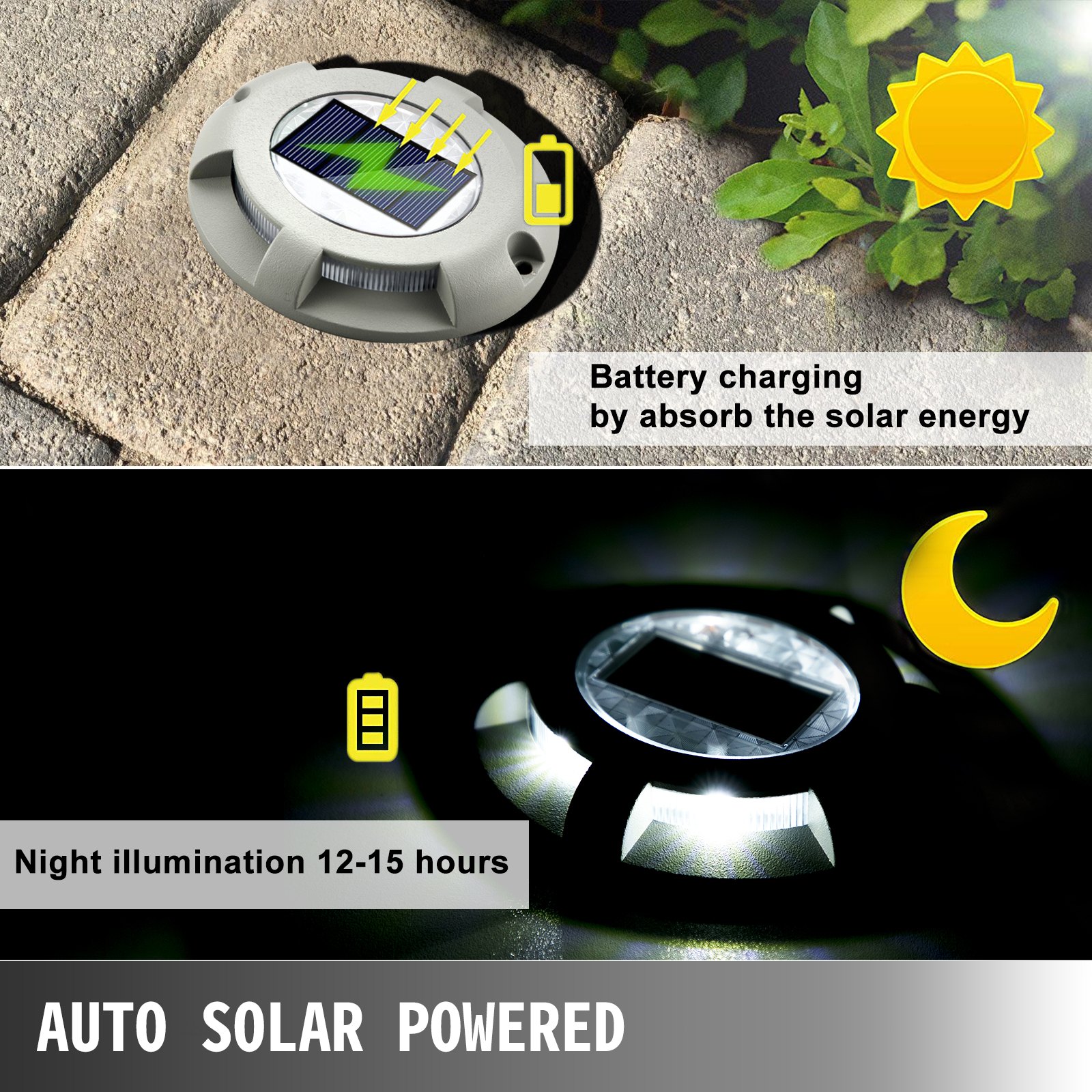 Solar Deck Lights Driveway Lights Solar Deck Light Led 4 Pack for Sidewalk White