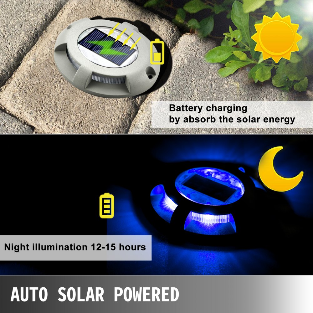 Solar Deck Lights Driveway Lights Solar Deck Light Led 8 Pack For Sidewalk, Blue