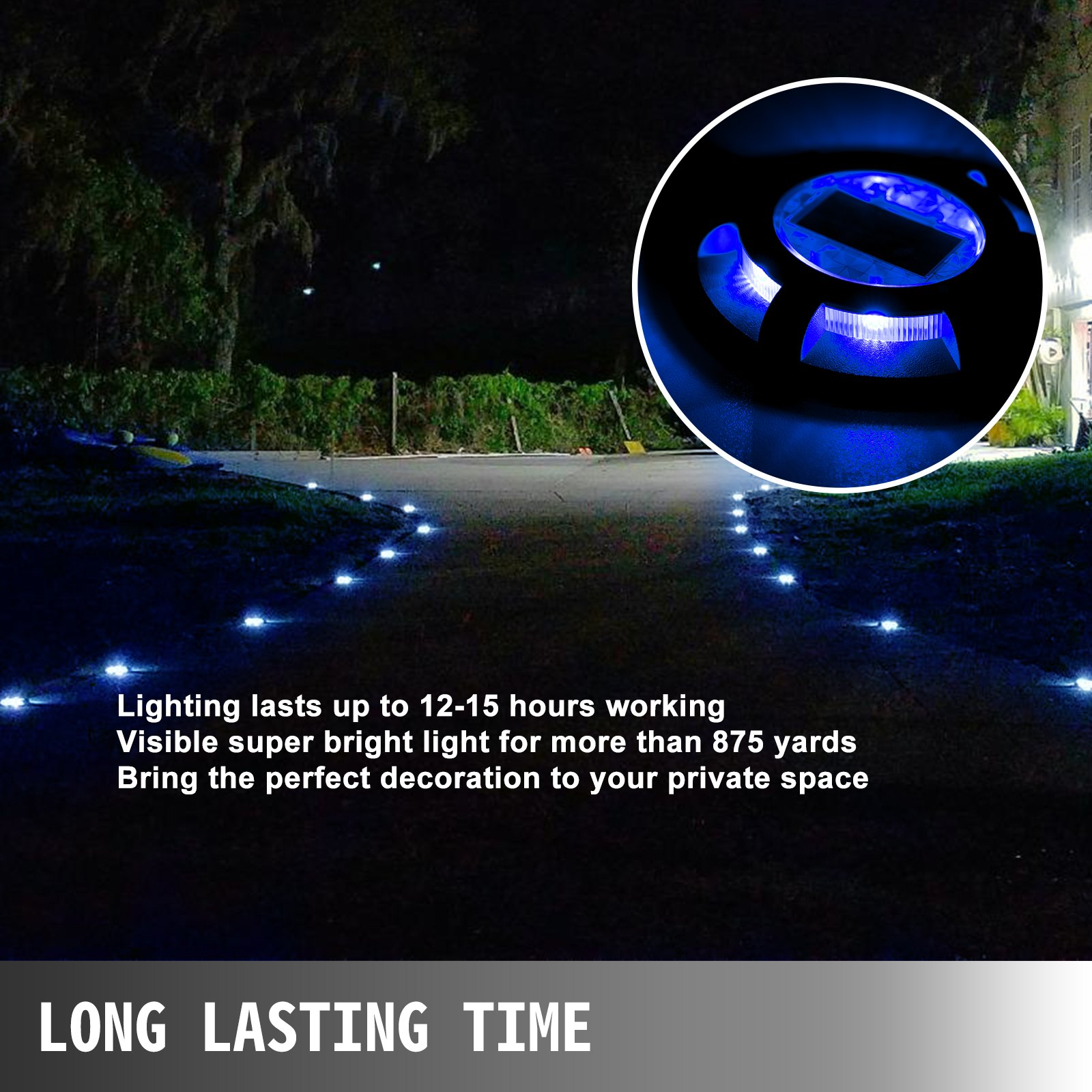 Solar Deck Lights Driveway Lights Solar Deck Light Led 8 Pack For Sidewalk, Blue