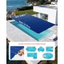 VEVOR Solar Pool Cover, 32 x 16 ft Pool Bubble Cover, 16 Mil Pools Solar Blanket with Dual Heat-Locking Air Layer for Pools, Daytime Heat Absorption, Nighttime Heat Retention, Blue & Silver, Cuttable