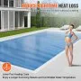 VEVOR Solar Pool Cover, 24 x 12 ft Rectangle Solar Blanket for Pools, Inground Above Ground Swimming Pool Solar Cover, 8 mil Solar Covers Blue