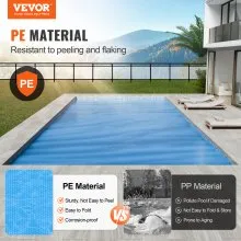 VEVOR Solar Pool Cover, 36 x 18 ft Rectangle Solar Blanket for Pools, Inground Above Ground Swimming Pool Solar Cover, 16 mil Solar Covers Blue