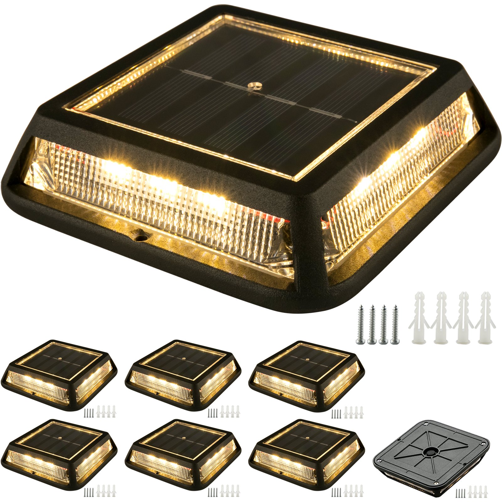 Solar Deck Lights Driveway Lights 8 Pcs Pathway Step Lights, Dock Solarlights