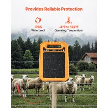 0.3J Solar Fence Charger 1.86 Miles Range Electric Fence Energizer for Livestock