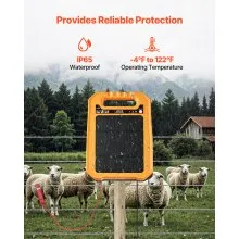 0.3J Solar Fence Charger 1.86 Miles Range Electric Fence Energizer for Livestock