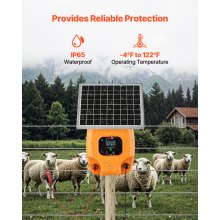 0.3J 8kV Solar Fence Charger 1.86 Miles Electric Fence Energizer for Livestock