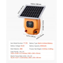 1J 8kV Solar Fence Charger 1.86 Miles Electric Fence Energizer for Livestock