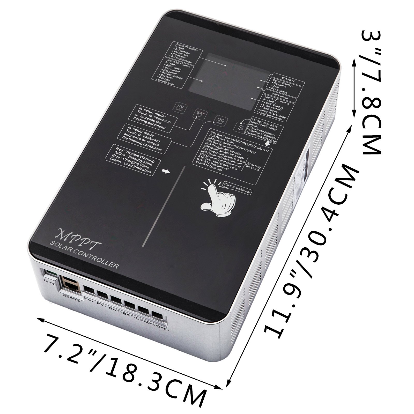 Vevor 60a Mppt Solar Charge Controller Battery 12v 24v 48v Dc Touch Screen