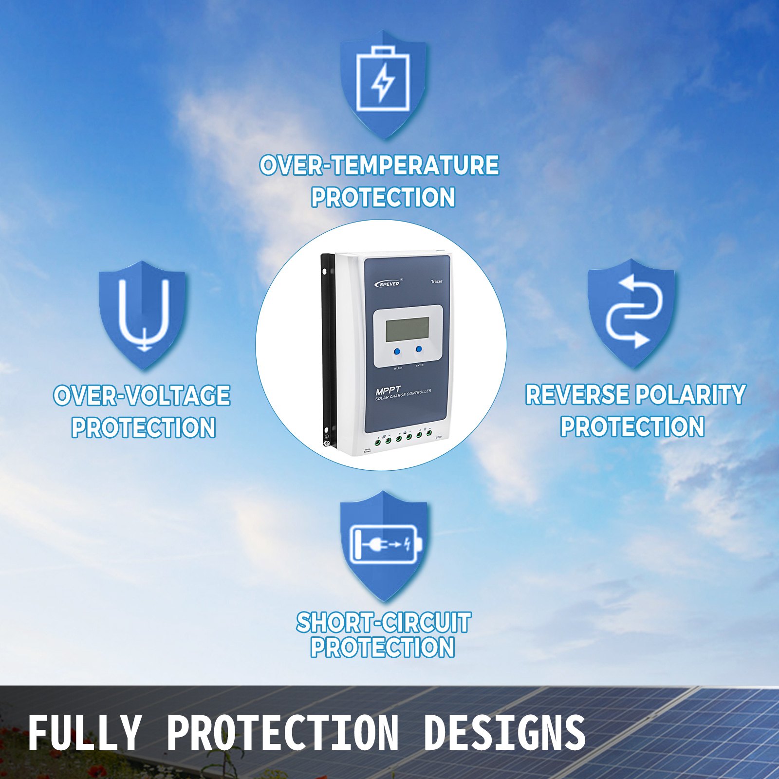 Solar Charge Controller 30 Amp MPPT Charge Controller Solar Panel Controller