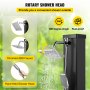 VEVOR Solar Heated Shower, 10.6Gal Outdoor Solar Shower Black, 7FT Pool Shower Temperature Adjustable, 2-Section w/360 Degree Shower Tap, Handheld Showerhead & Foot Faucet for Backyard, Beach, Pool