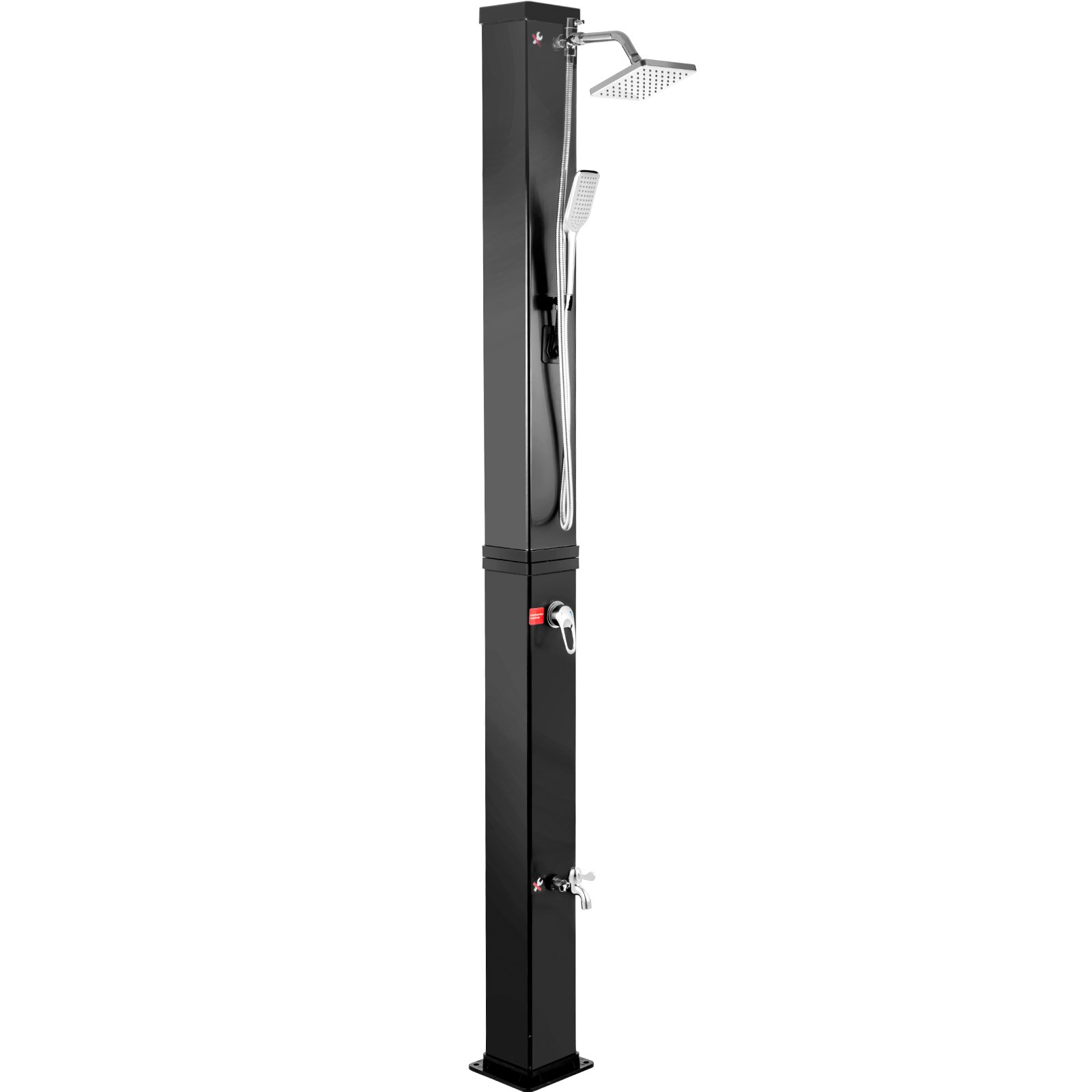 VEVOR Solar Heated Shower, 10.6Gal Outdoor Solar Shower, 7FT Pool Shower Temperature Adjustable, 2-Section with 360 Degree Shower Tap, Handheld Showerhead & Foot Faucet for Backyard, Beach, Poolside S