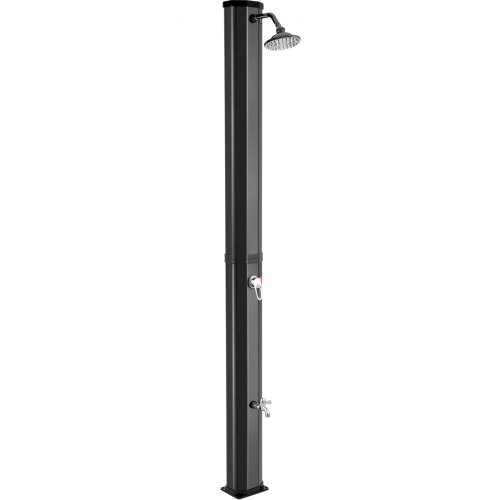 VEVOR Solar Heated Shower, 9.2Gal Outdoor Solar Shower, 7FT Solar Heated Poolside Shower Temperature Adjustable, 2-Section w/360 Degree Shower Head & Foot Shower Tap for Backyard, Beach, Outdoor Pool