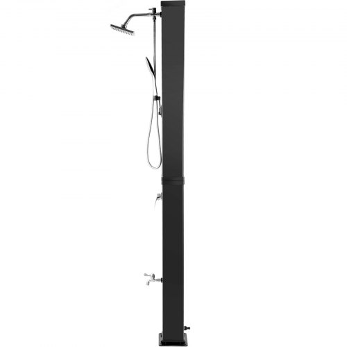 VEVOR Solar Heated Shower, 10.6Gal Outdoor Solar Shower, 7FT Pool Shower Temperature Adjustable, 2-Section w/360 Degree Shower Tap, Handheld Showerhead & Foot Faucet for Backyard, Beach, Poolside Spa