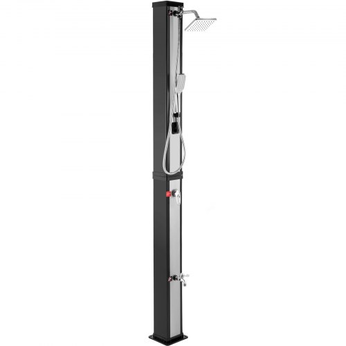 VEVOR Solar Heated Shower, 10.6Gal Outdoor Solar Shower, 7FT Pool Shower Temperature Adjustable, 2-Section w/360 Degree Shower Tap, Handheld Showerhead & Foot Faucet for Backyard, Beach, Poolside Spa