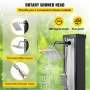 VEVOR Solar Heated Shower, 10.6Gal Outdoor Solar Shower Silver, 7FT Pool Shower Temperature Adjustable, 2-Section w/360 Degree Shower Tap, Handheld Showerhead & Foot Faucet for Backyard, Beach, Pool
