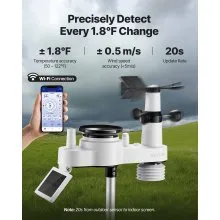 VEVOR 7-in-1 Wi-Fi Weather Station 7.5-Inch VA Display Wireless Outdoor Sensor