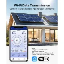 VEVOR 7-in-1 Wi-Fi Weather Station 7.5-Inch VA Display Wireless Outdoor Sensor